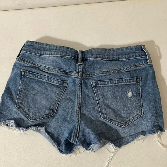 Hollister Blue Jean Shorts Distressed Cutoff Style - Picture 2 of 3